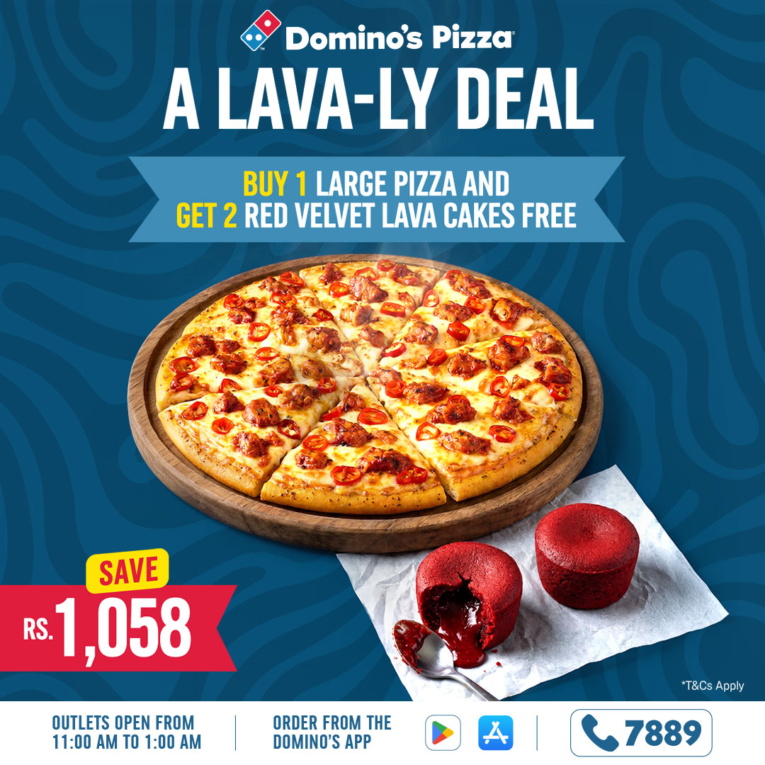Large Pizza + Free Red Velvet Lava Cakes Deal