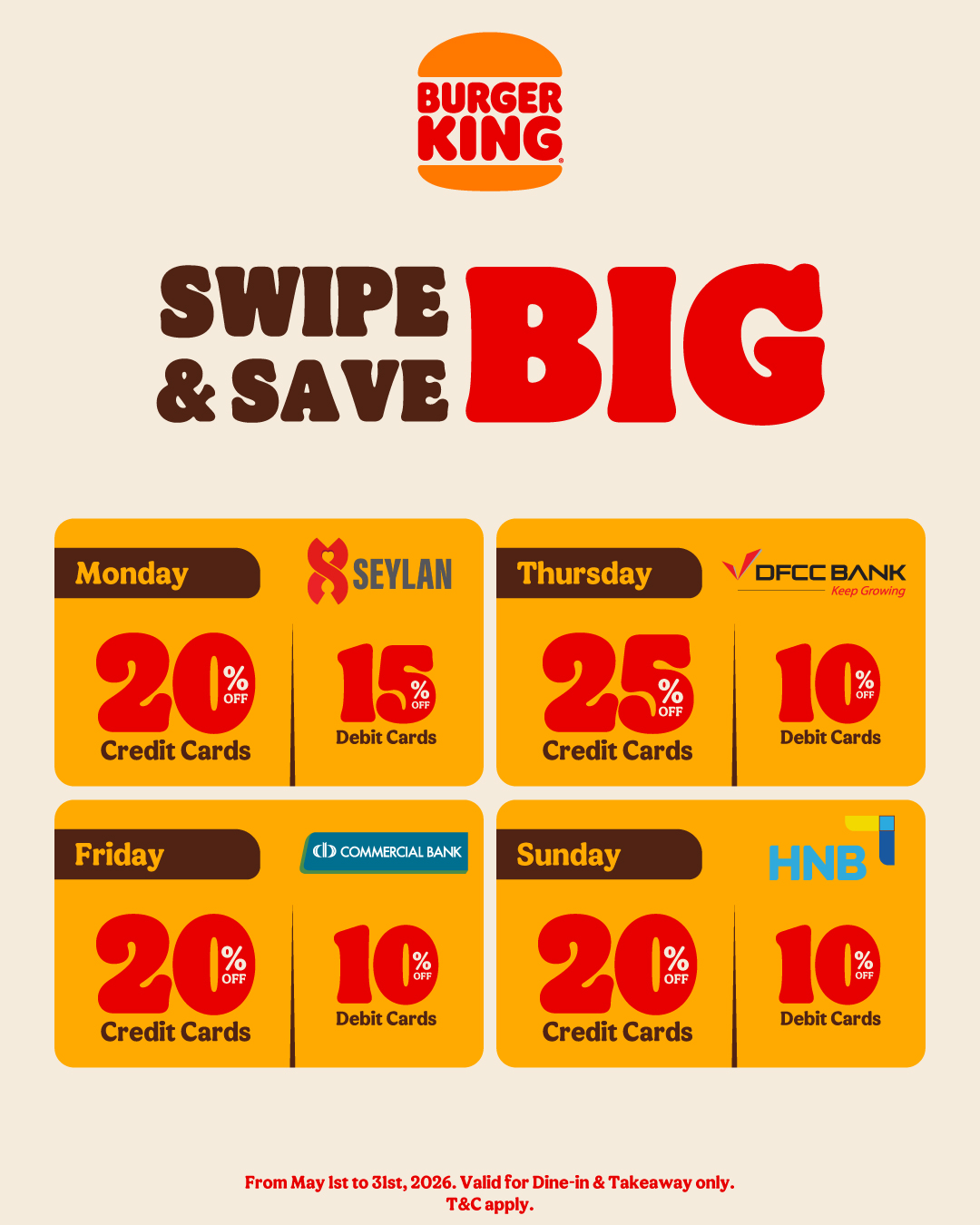 Burger King Bank Deals